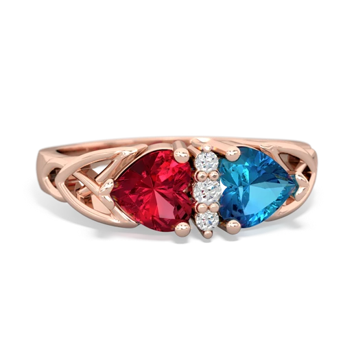 lab ruby-london topaz celtic ring