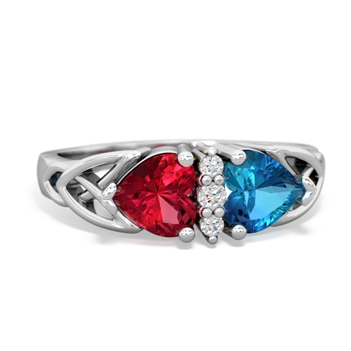 lab ruby-london topaz celtic ring