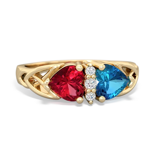 lab ruby-london topaz celtic ring