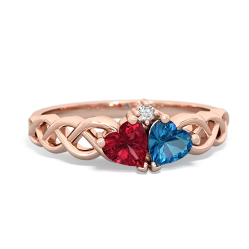 lab ruby-london topaz celtic braid ring