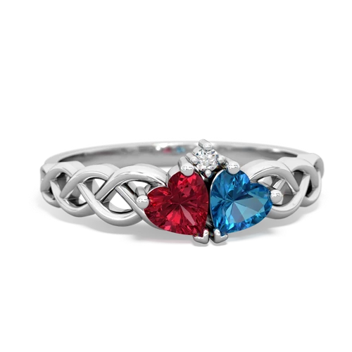 lab ruby-london topaz celtic braid ring