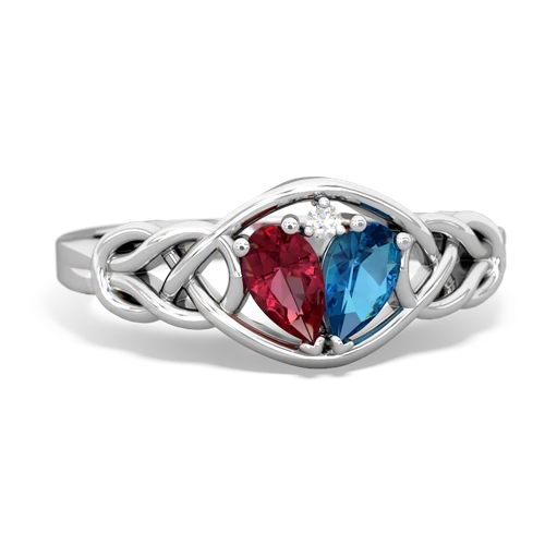 lab ruby-london topaz celtic knot ring