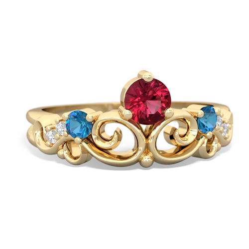 lab ruby-london topaz crown keepsake ring