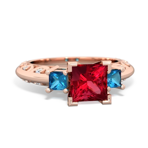 lab ruby-london topaz engagement ring