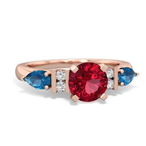 lab ruby-london topaz engagement ring