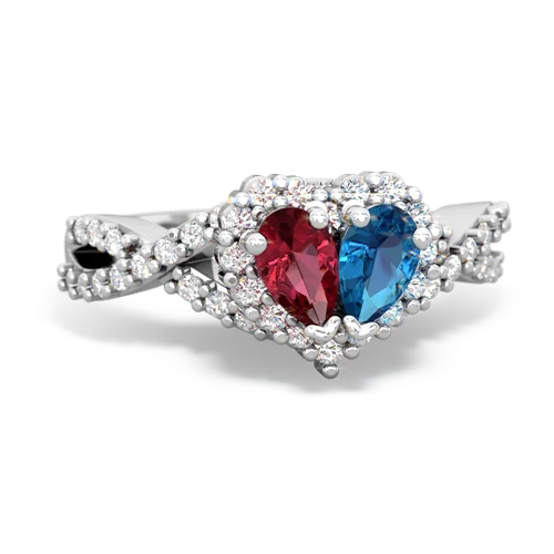 lab ruby-london topaz engagement ring