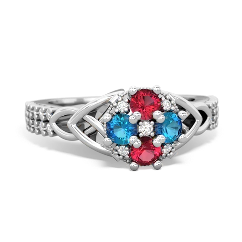 lab ruby-london topaz engagement ring