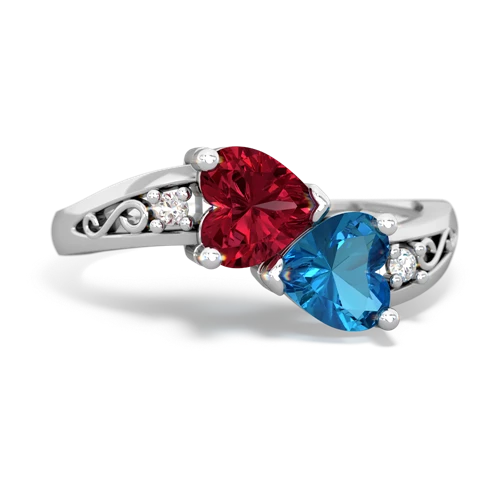 lab ruby-london topaz filligree ring