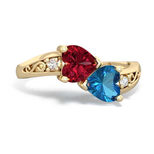 lab ruby-london topaz filligree ring