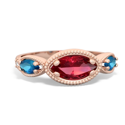 lab ruby-london topaz milgrain marquise ring