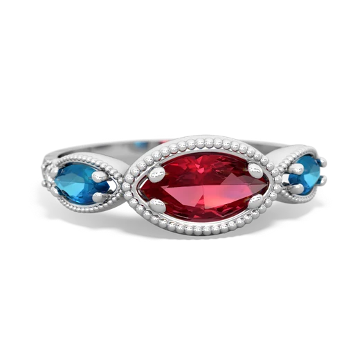 lab ruby-london topaz milgrain marquise ring