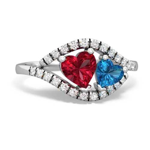 lab ruby-london topaz mother child ring