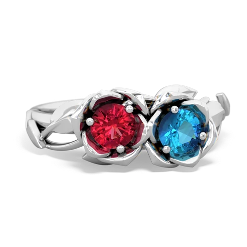 lab ruby-london topaz roses ring