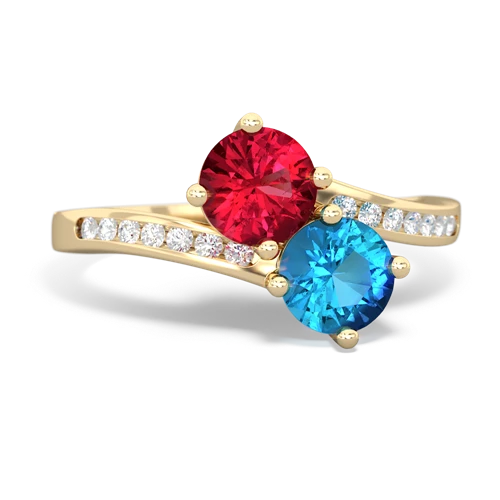 lab ruby-london topaz two stone channel ring