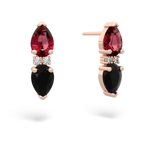 lab ruby-onyx bowtie earrings