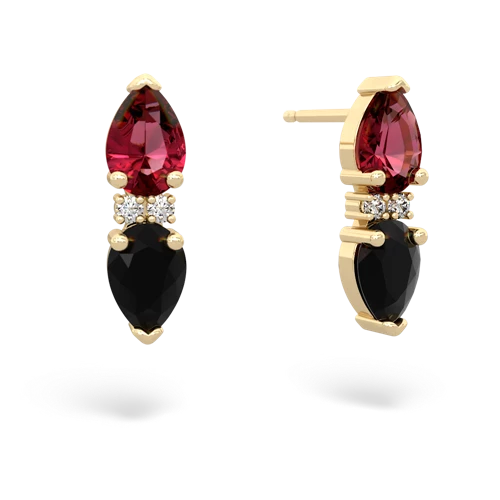 lab ruby-onyx bowtie earrings