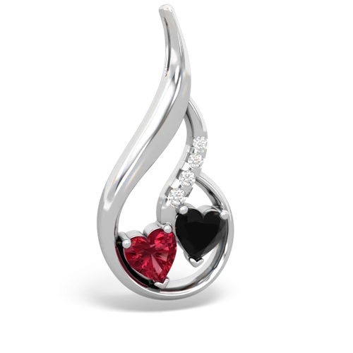 lab ruby-onyx keepsake swirl pendant