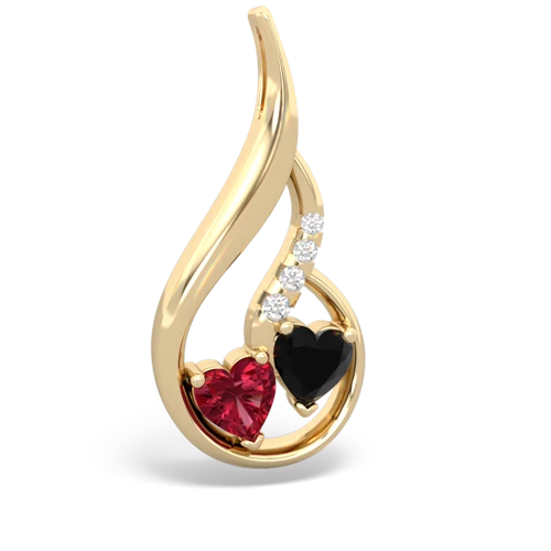 lab ruby-onyx keepsake swirl pendant