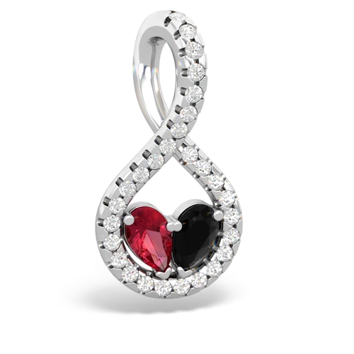 lab ruby-onyx pave twist pendant