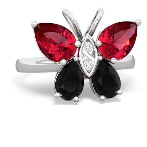 lab ruby-onyx butterfly ring