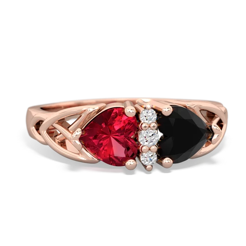 lab ruby-onyx celtic ring