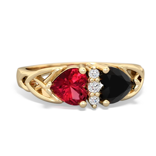 lab ruby-onyx celtic ring