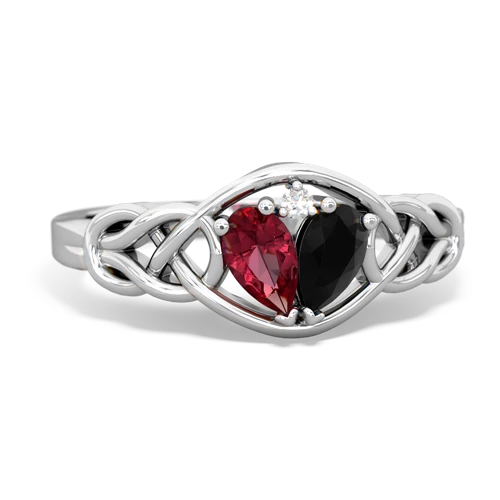 lab ruby-onyx celtic knot ring