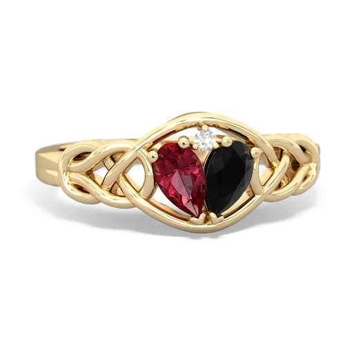 lab ruby-onyx celtic knot ring