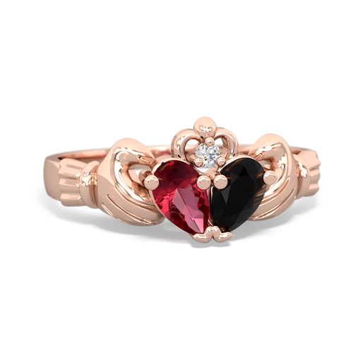 Lab Ruby Lab Created Ruby with Genuine Black Onyx Claddagh ring Ring