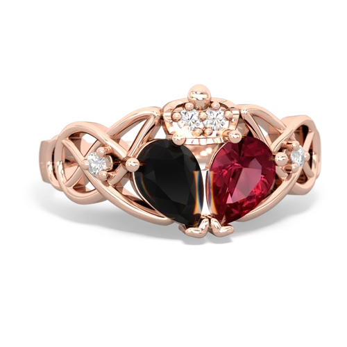 lab ruby-onyx claddagh ring