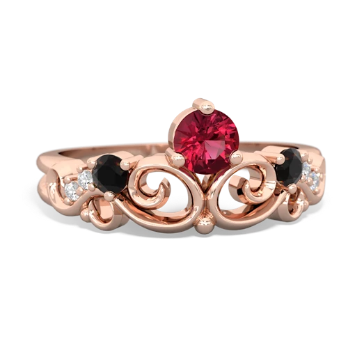 lab ruby-onyx crown keepsake ring
