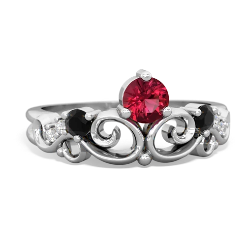 lab ruby-onyx crown keepsake ring