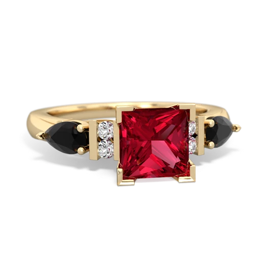 lab ruby-onyx engagement ring