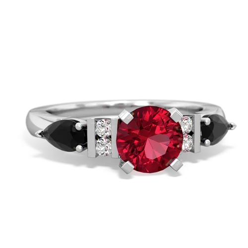 lab ruby-onyx engagement ring