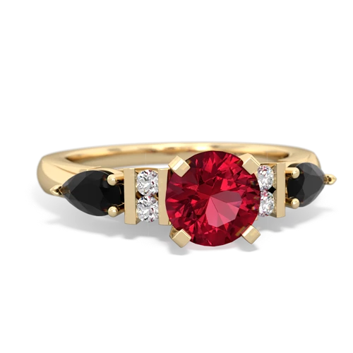 lab ruby-onyx engagement ring