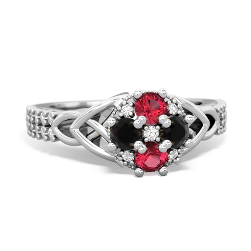 lab ruby-onyx engagement ring