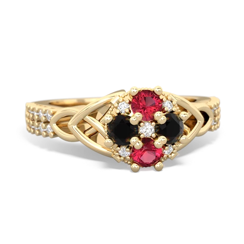 lab ruby-onyx engagement ring