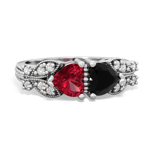 lab ruby-onyx keepsake butterfly ring