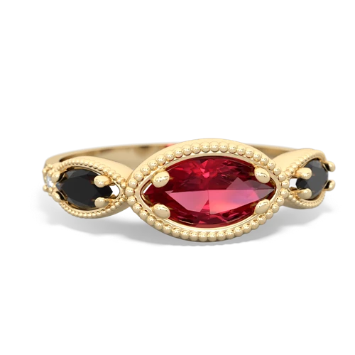 lab ruby-onyx milgrain marquise ring