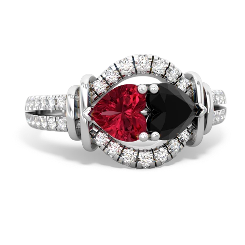 lab ruby-onyx pave keepsake ring