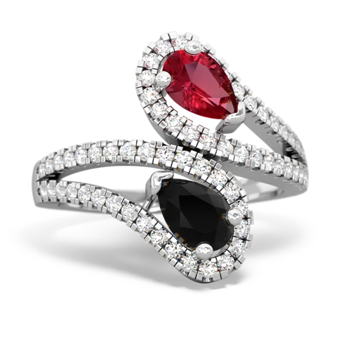 lab ruby-onyx pave swirls ring