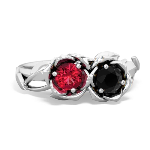 lab ruby-onyx roses ring