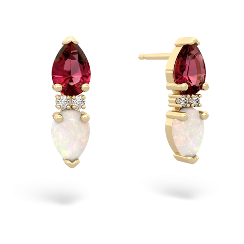 lab ruby-opal bowtie earrings