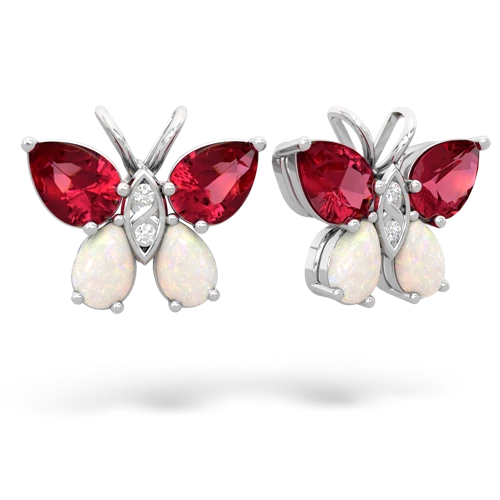 lab ruby-opal butterfly earrings
