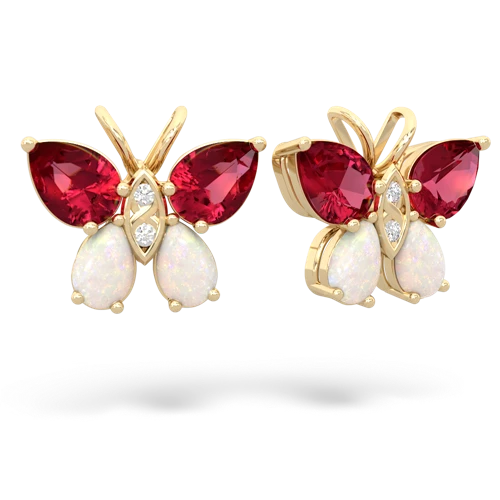 lab ruby-opal butterfly earrings