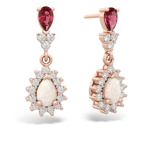 lab ruby-opal dangle earrings