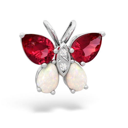 lab ruby-opal butterfly pendant