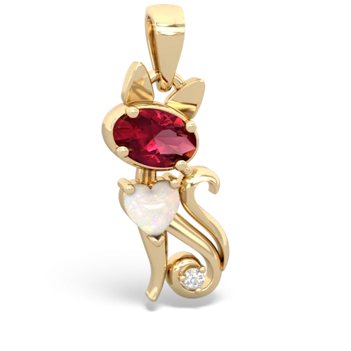 lab ruby-opal kitten pendant