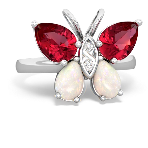 lab ruby-opal butterfly ring