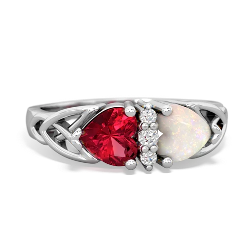 lab ruby-opal celtic ring